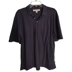 Tommy Bahama Mens sz L Black Silk Blend short sleeve Polo shirt